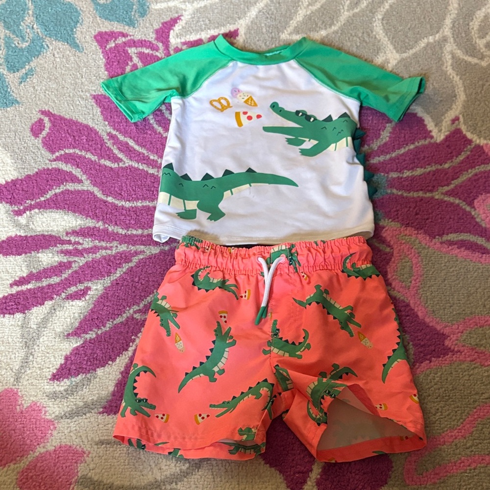 Cat & Jack Rashguard & Swim Trunk Set